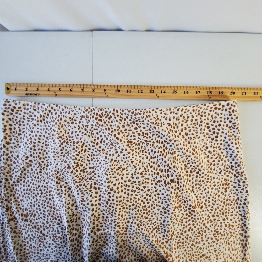 J. Crew Plus Size Satin Midi Slip Skirt 2X Animal Print Spring Stretch Waist NEW - Picture 6 of 11